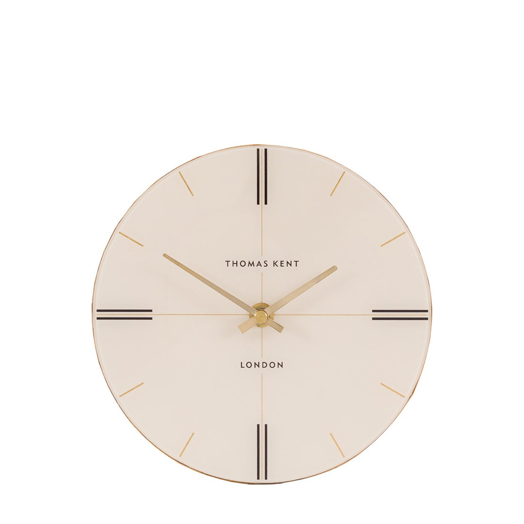 Greenwich Round Mantel Clock - Oak Stripe