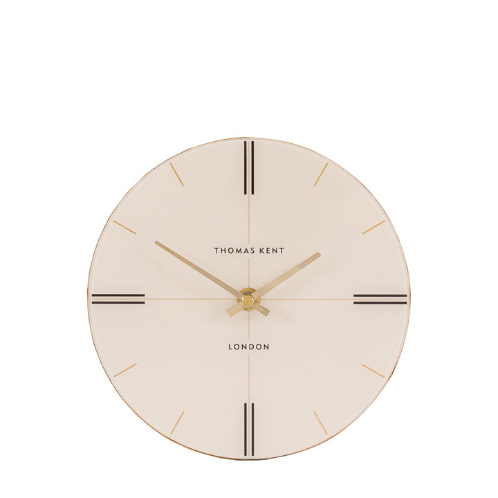 Greenwich Round Mantel Clock - Oak Stripe