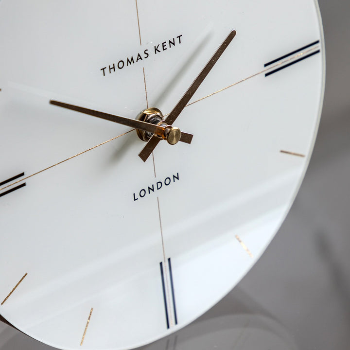 Greenwich Round Mantel Clock - Dark Walnut