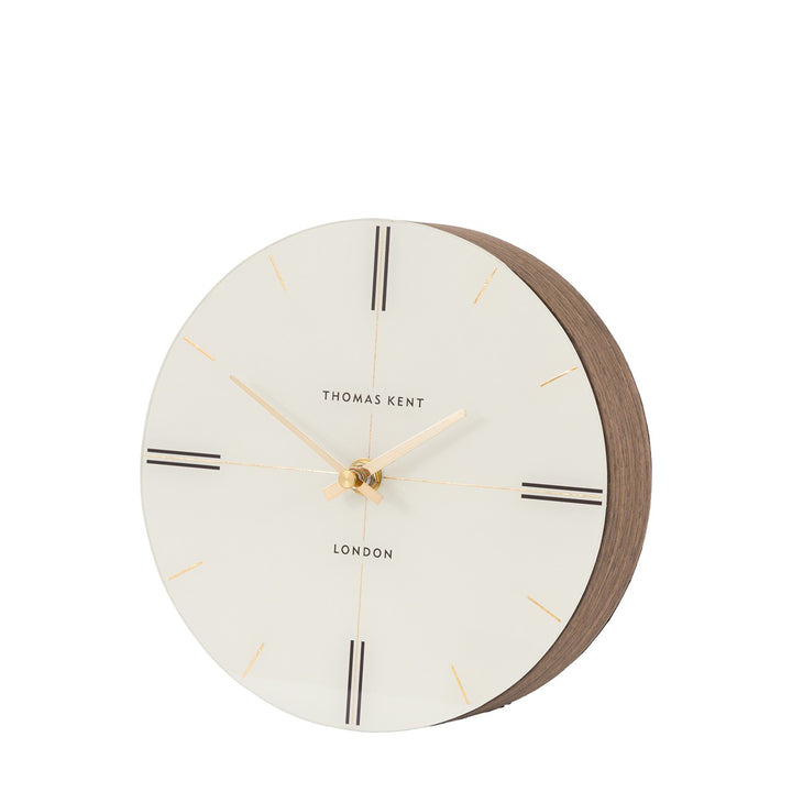 Greenwich Round Mantel Clock - Dark Walnut