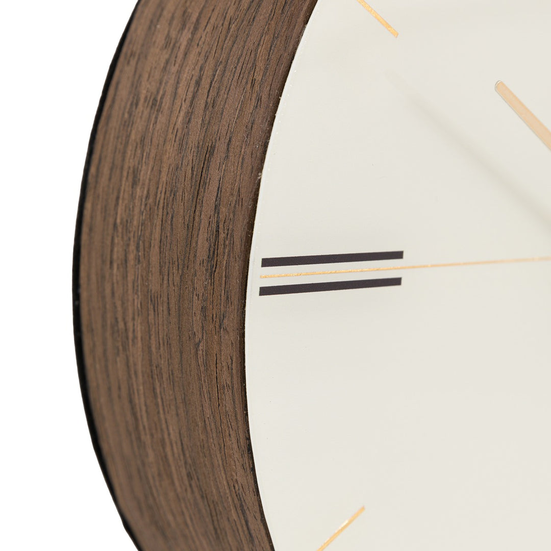 Greenwich Round Mantel Clock - Dark Walnut