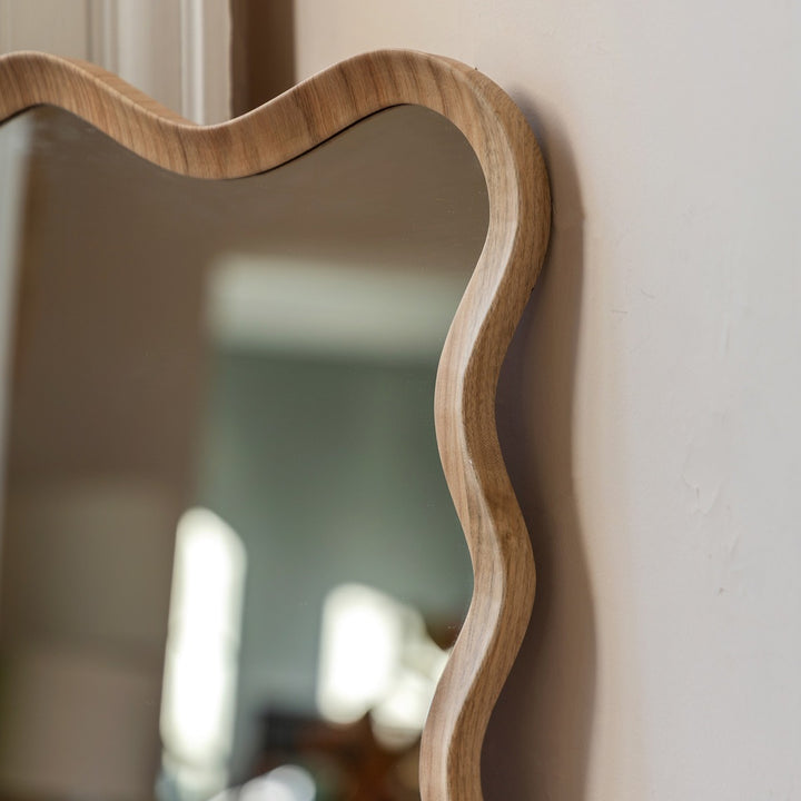 Willow Wavy Edge Leaner Mirror 150x50cm - Oak