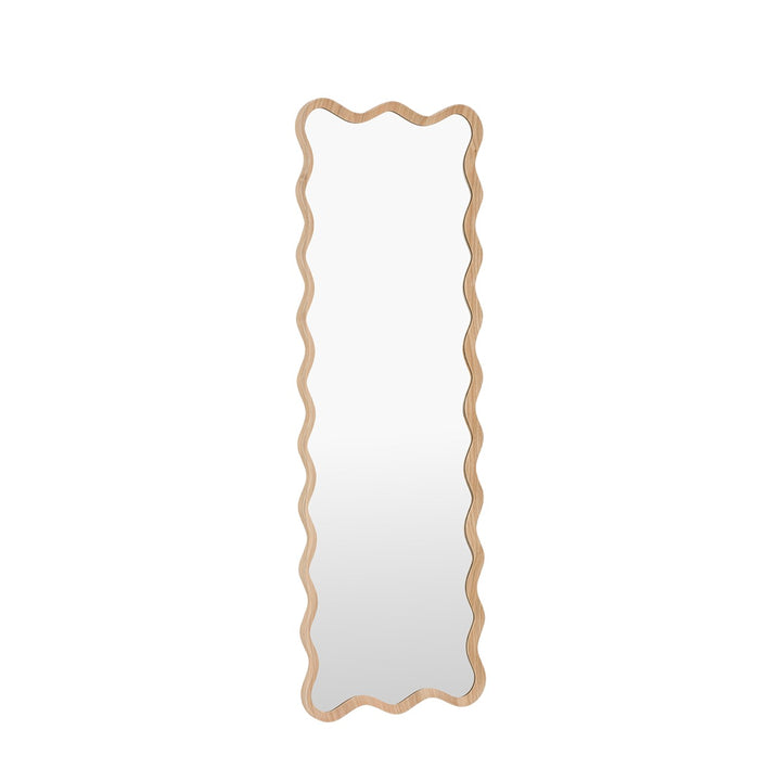 Willow Wavy Edge Leaner Mirror 150x50cm - Oak
