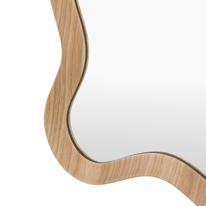 Willow Wavy Edge Leaner Mirror 150x50cm - Oak