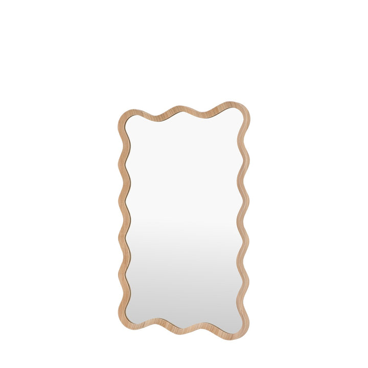 Willow Wavy Edge Mirror 90x60cm - Oak