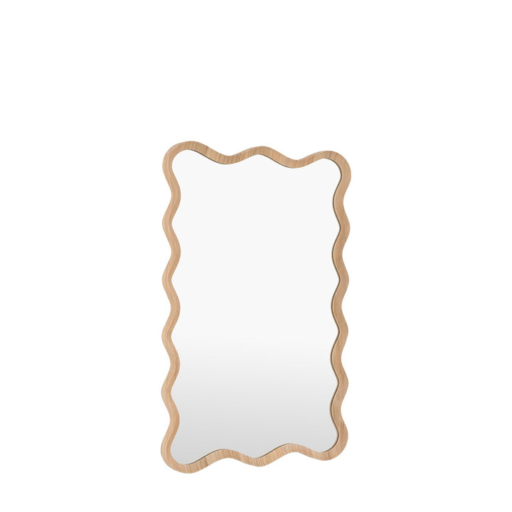 Willow Wavy Edge Mirror 90x60cm - Oak