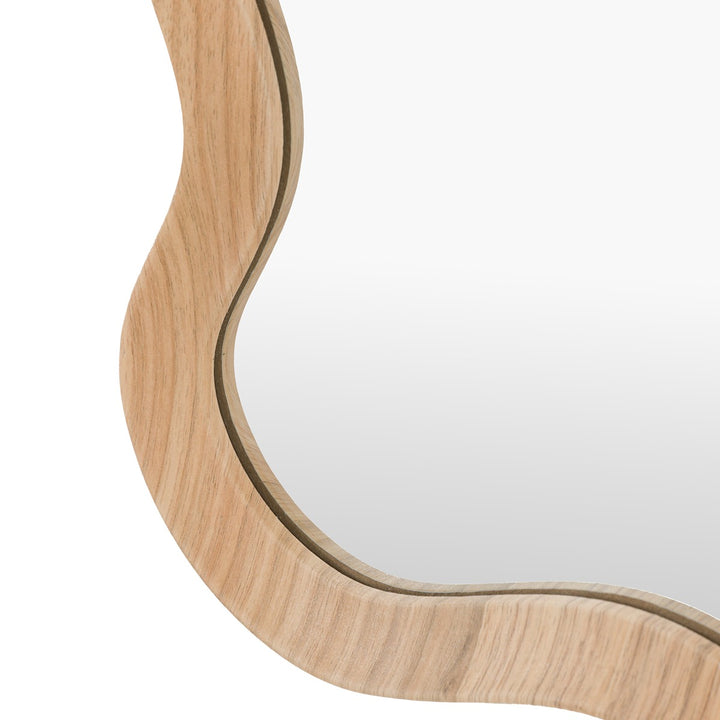 Willow Wavy Edge Mirror 90x60cm - Oak