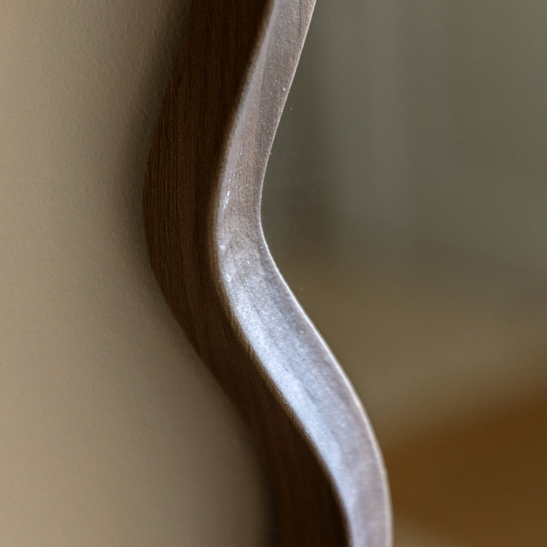 Willow Wavy Edge Mirror 90x60cm - Walnut