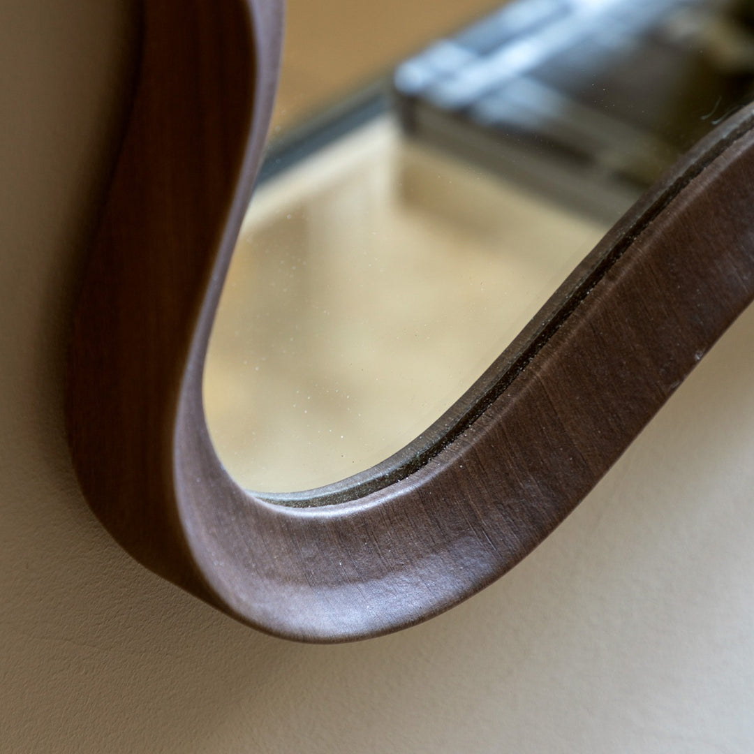 Willow Wavy Edge Mirror 90x60cm - Walnut