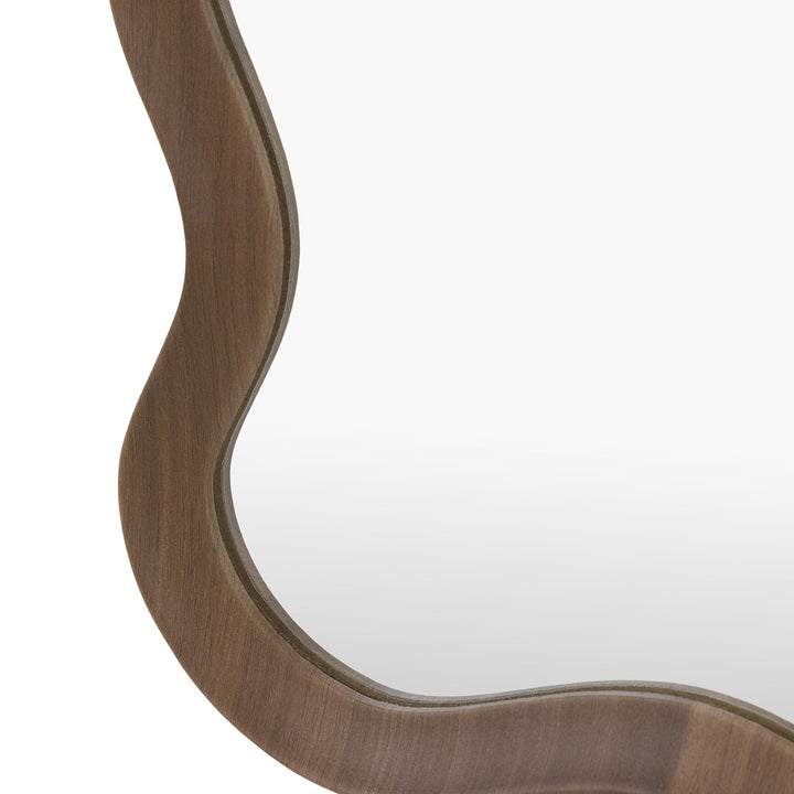 Willow Wavy Edge Mirror 90x60cm - Walnut