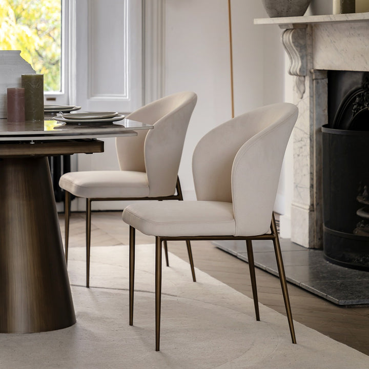 Carina Set of 2 Dining Chairs - Vanilla