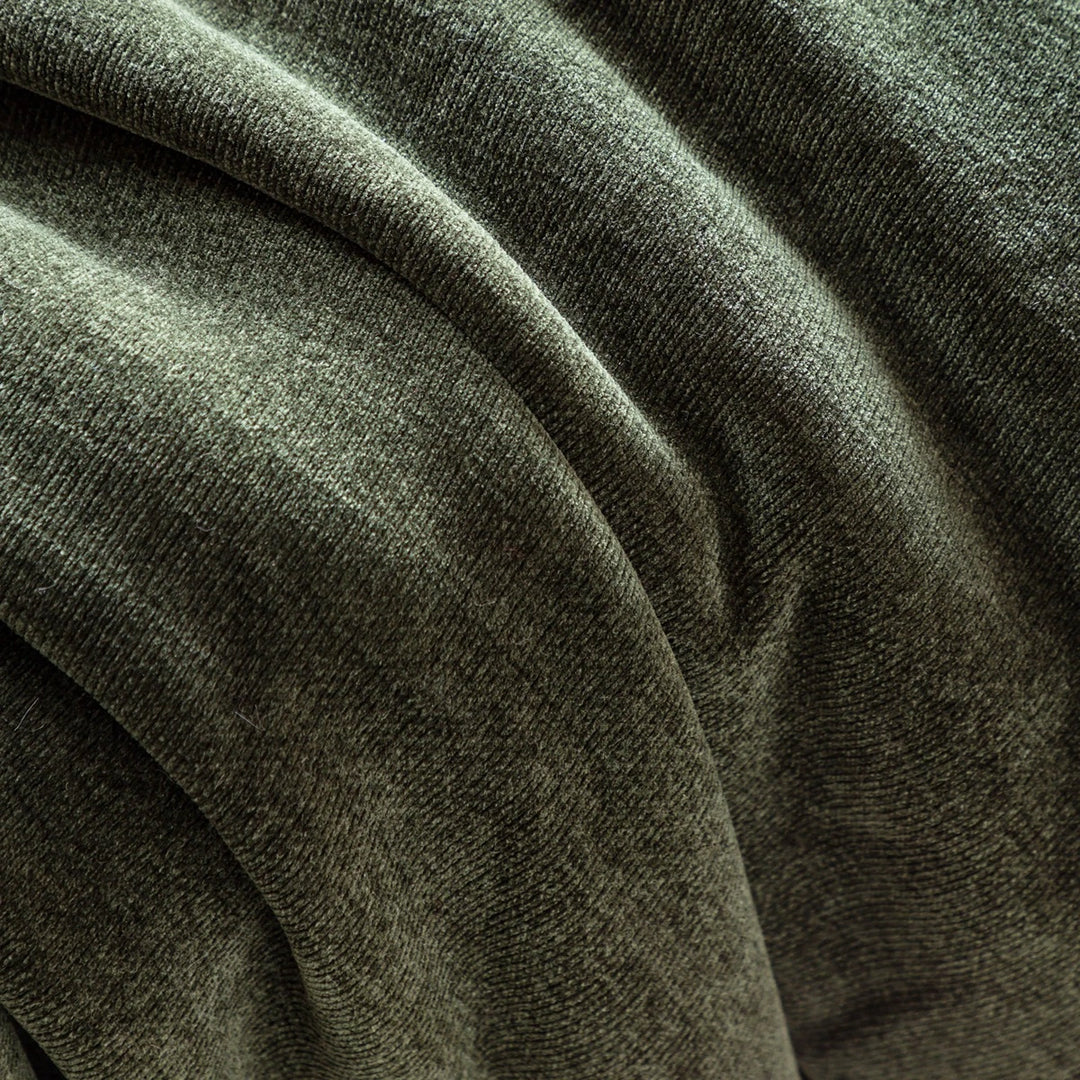 Chenille Sherpa Throw - Forest Green