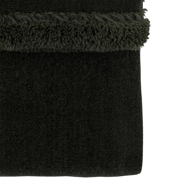 Chenille Sherpa Throw - Forest Green