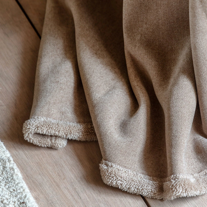Chenille Sherpa Throw - Natural