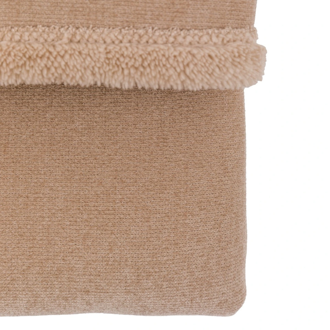 Chenille Sherpa Throw - Natural
