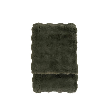 Marshmallow Rabbit Faux Fur Throw - Olive