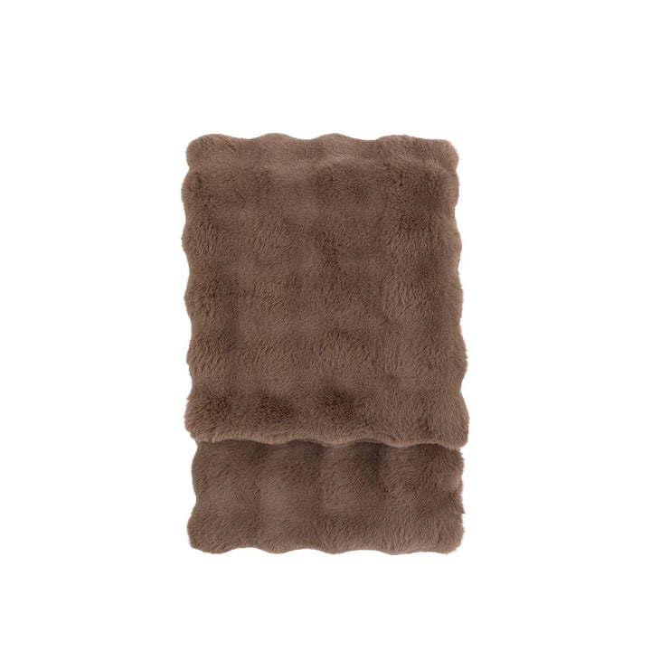 Marshmallow Rabbit Faux Fur Throw - Mocha