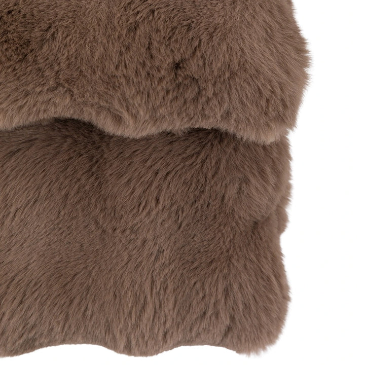 Marshmallow Rabbit Faux Fur Throw - Mocha