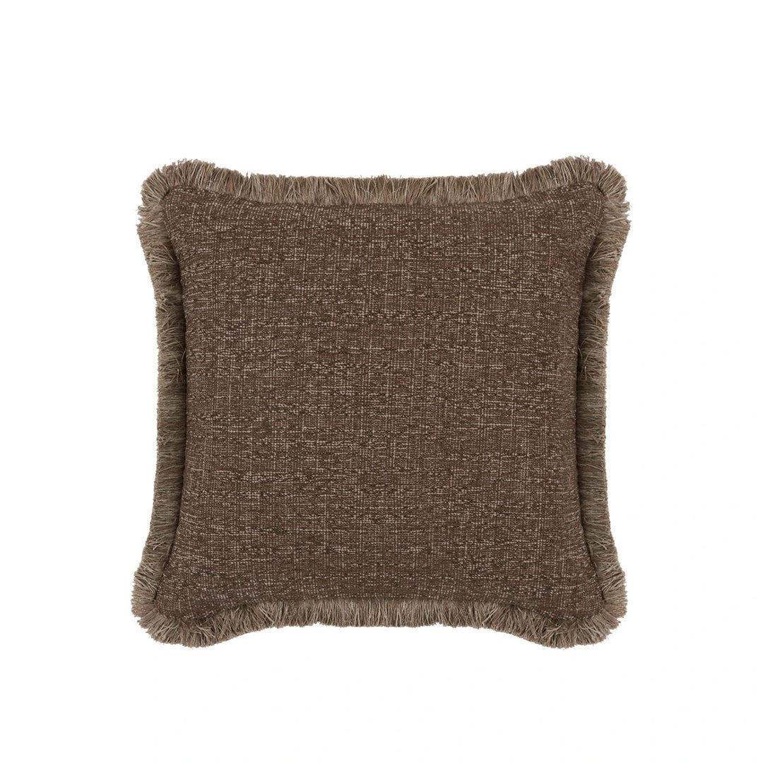 Solenne Fringe Cushion 50x50cm - Mocha