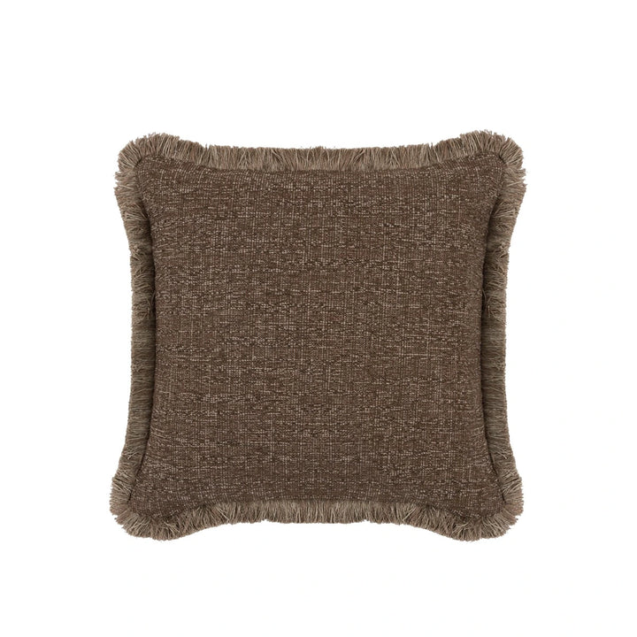Solenne Fringe Cushion 50x50cm - Mocha