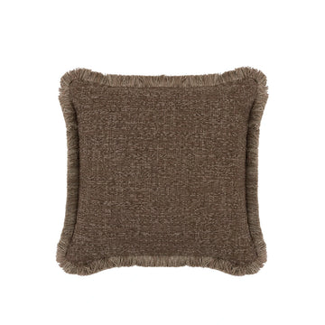 Solenne Fringe Cushion 50x50cm - Mocha