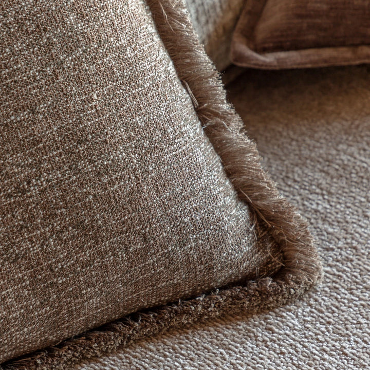Solenne Fringe Cushion 50x50cm - Mocha