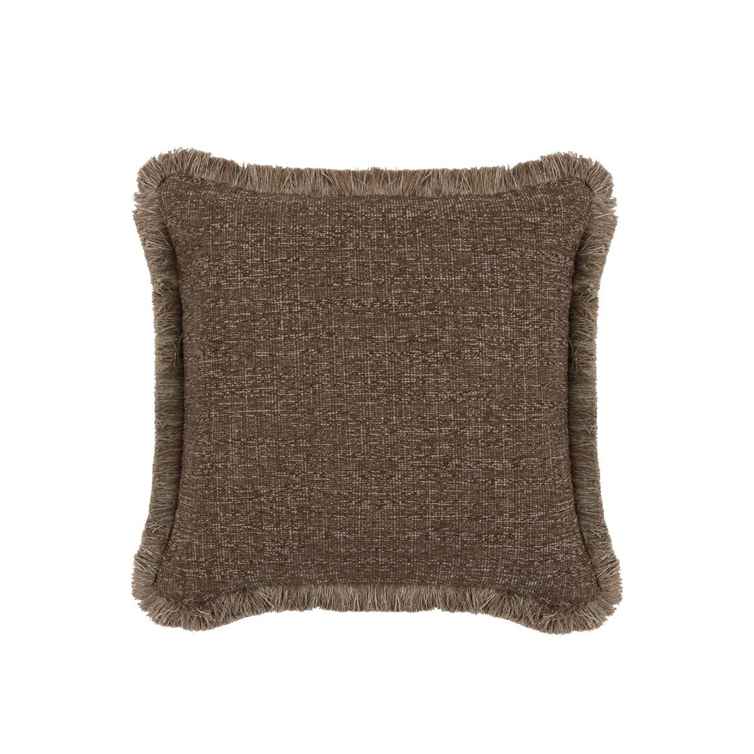 Solenne Fringe Cushion 50x50cm - Mocha