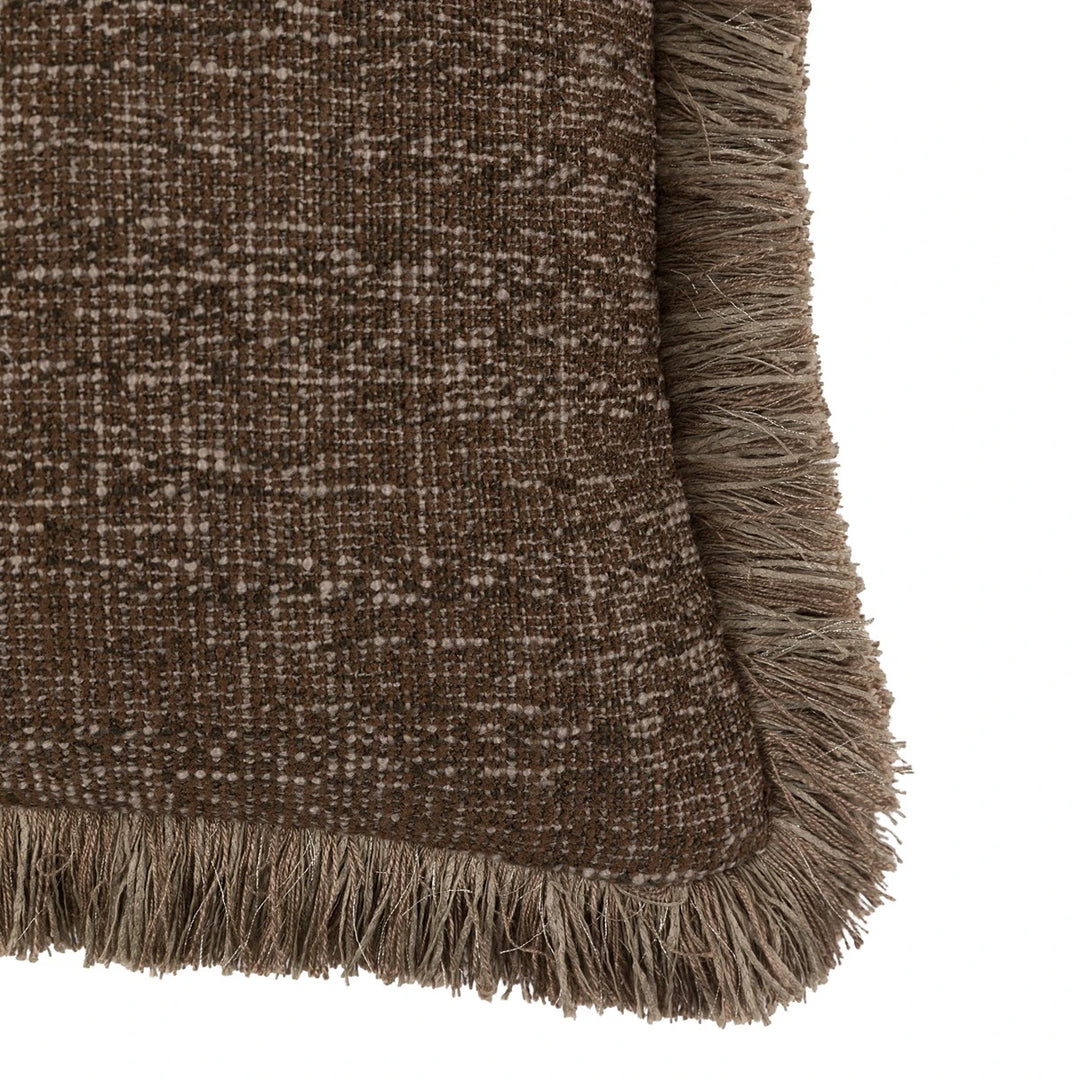 Solenne Fringe Cushion 50x50cm - Mocha