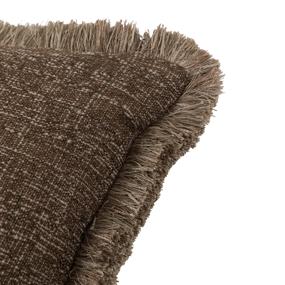 Solenne Fringe Cushion 50x50cm - Mocha