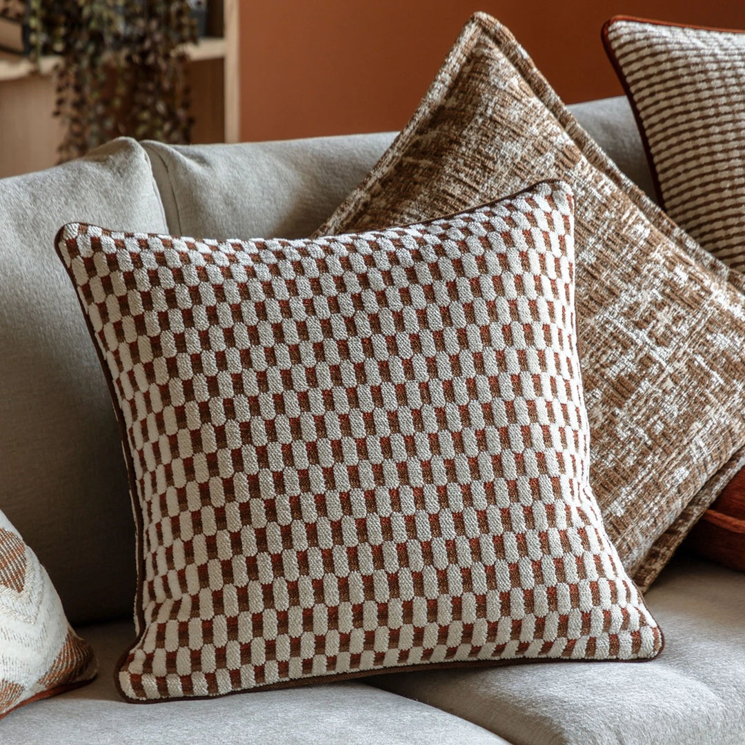 Marais Jacquard Cushion 50x50cm - Rust