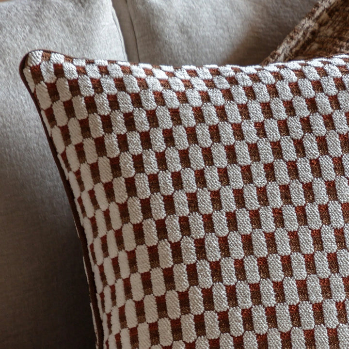 Marais Jacquard Cushion 50x50cm - Rust