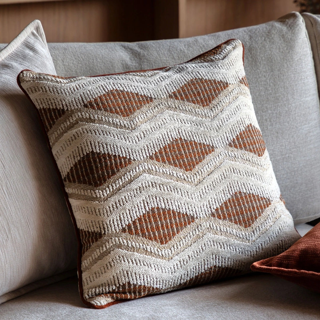 Alto Jacquard Cushion 50x50cm - Rust