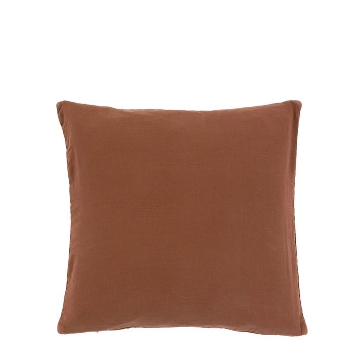 Cotton Velvet Quilted Cushion 50x50cm - Rust