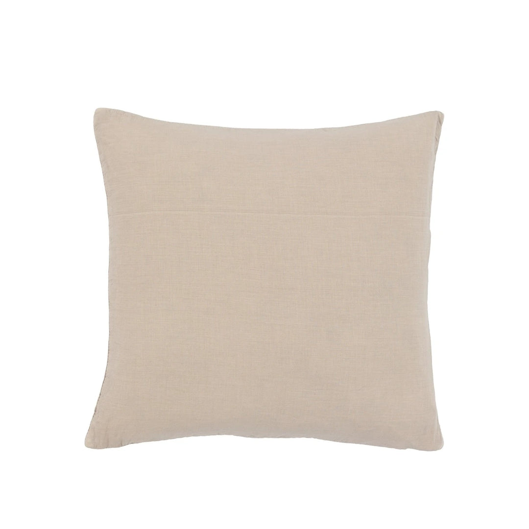 Cotton Velvet Stitched Cushion 50x50cm - Taupe