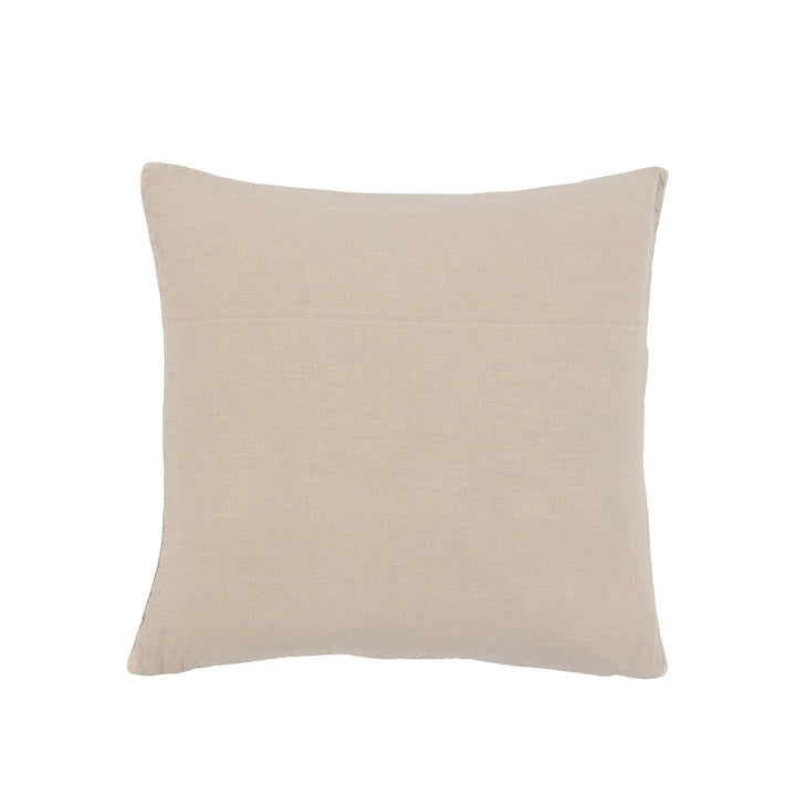 Cotton Velvet Stitched Cushion 50x50cm - Taupe