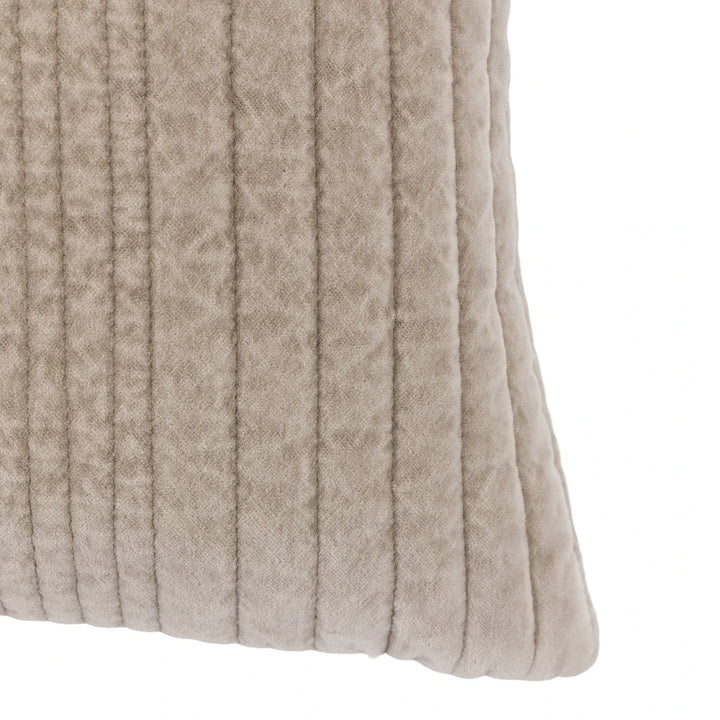 Cotton Velvet Stitched Cushion 50x50cm - Taupe