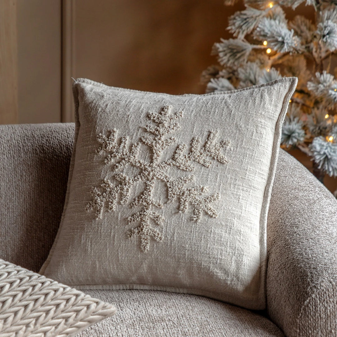 Embroidered Snowflake Cushion45x45cm
