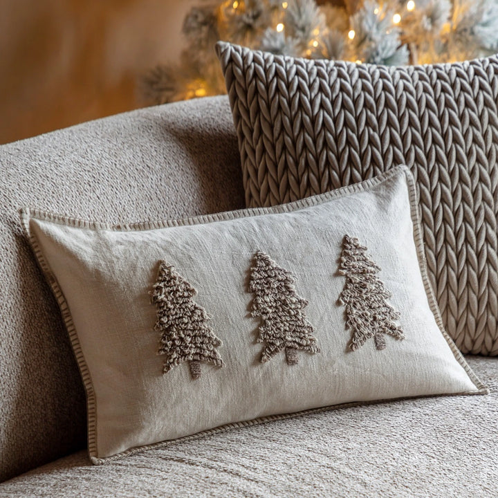 Embroidered Trees Cushion 50x30cm
