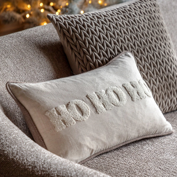 HoHoHo Embroidered Cushion 50x30cm