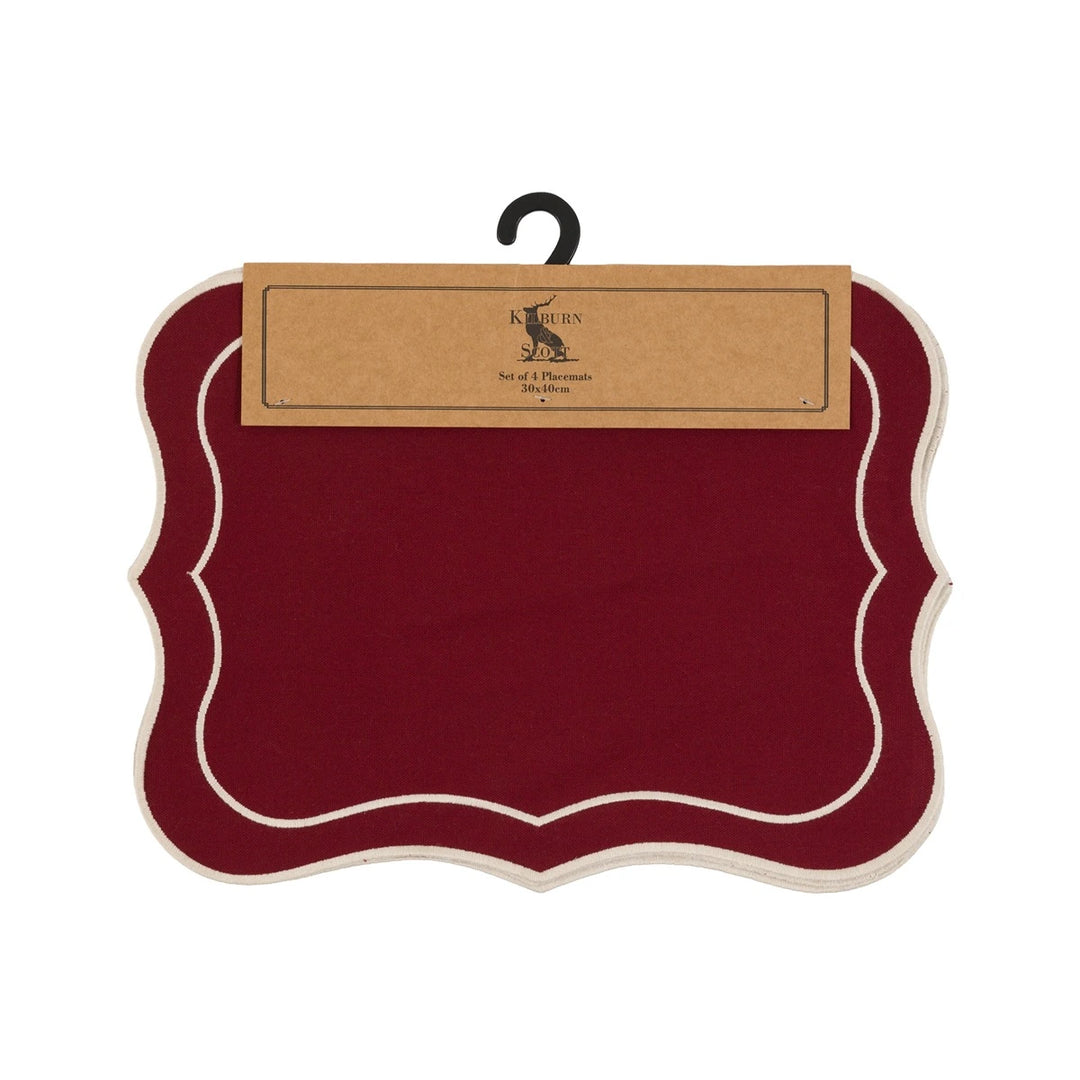 Heritage Set of 4 Scallop Placemats - Merlot
