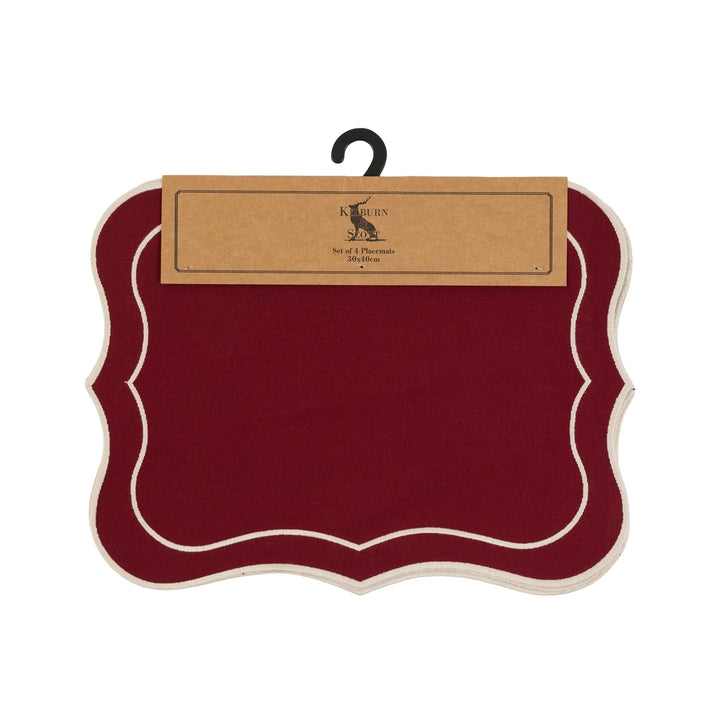 Heritage Set of 4 Scallop Placemats - Merlot