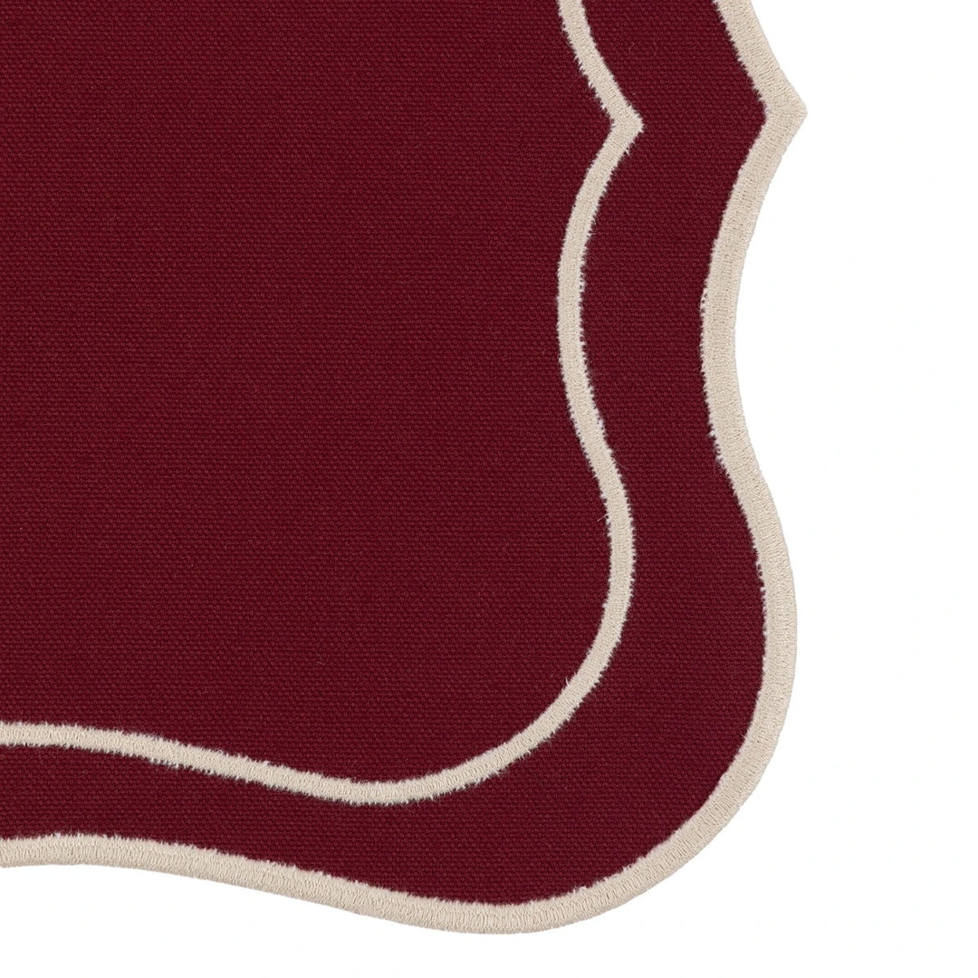Heritage Set of 4 Scallop Placemats - Merlot