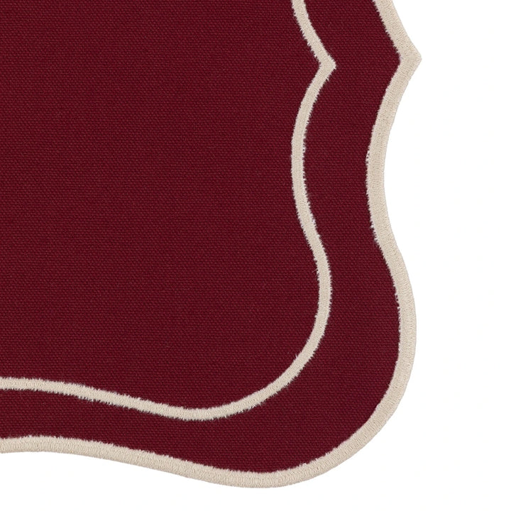 Heritage Set of 4 Scallop Placemats - Merlot