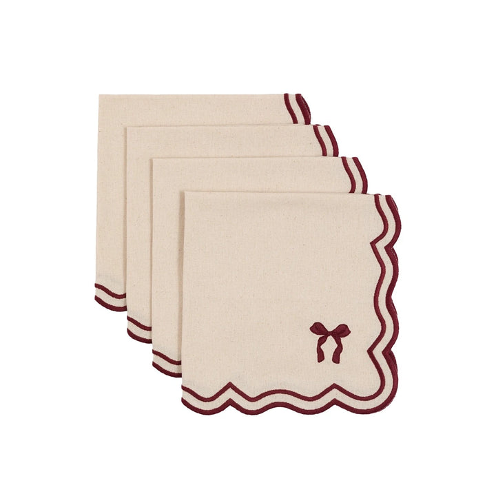 Heritage Set of 4 Scallop Bow Napkins