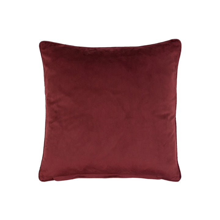 Heritage Bow Chenille Cushion 45x45cm - Merlot