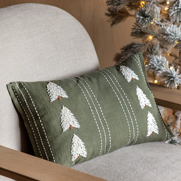 Woodland Tree Embroidered Cushion 50x30cm