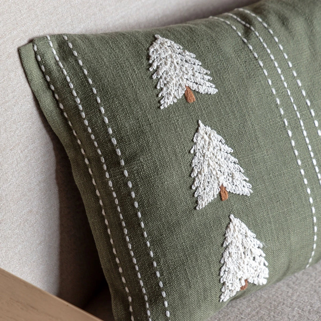 Woodland Tree Embroidered Cushion 50x30cm