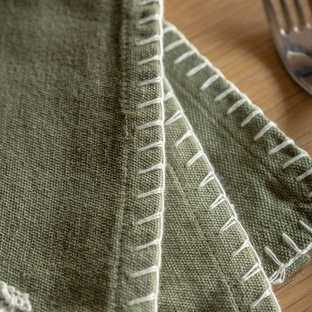 Woodland Set of 4 Embroidered Tree Napkins