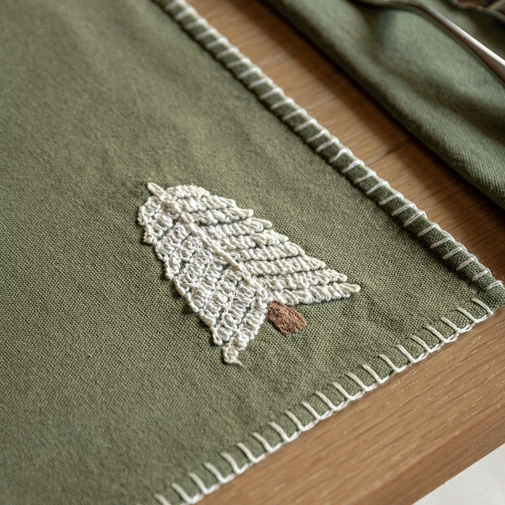 Woodland Set of 4 Embroidered Tree Placemats