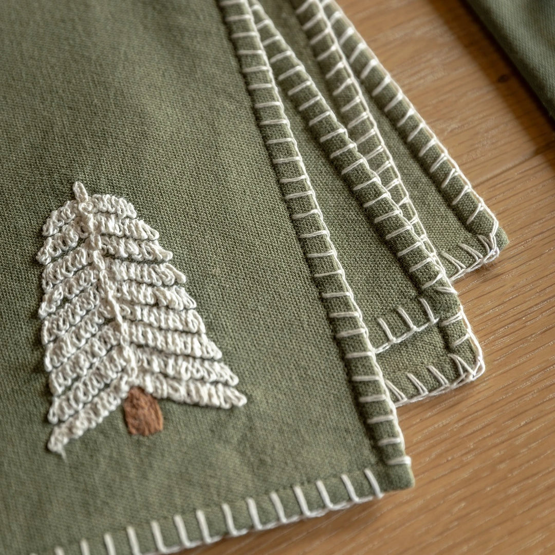 Woodland Set of 4 Embroidered Tree Placemats